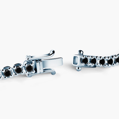 Bransoletka tenisowa Luminy 3,2mm: białe złoto, czarne diamenty